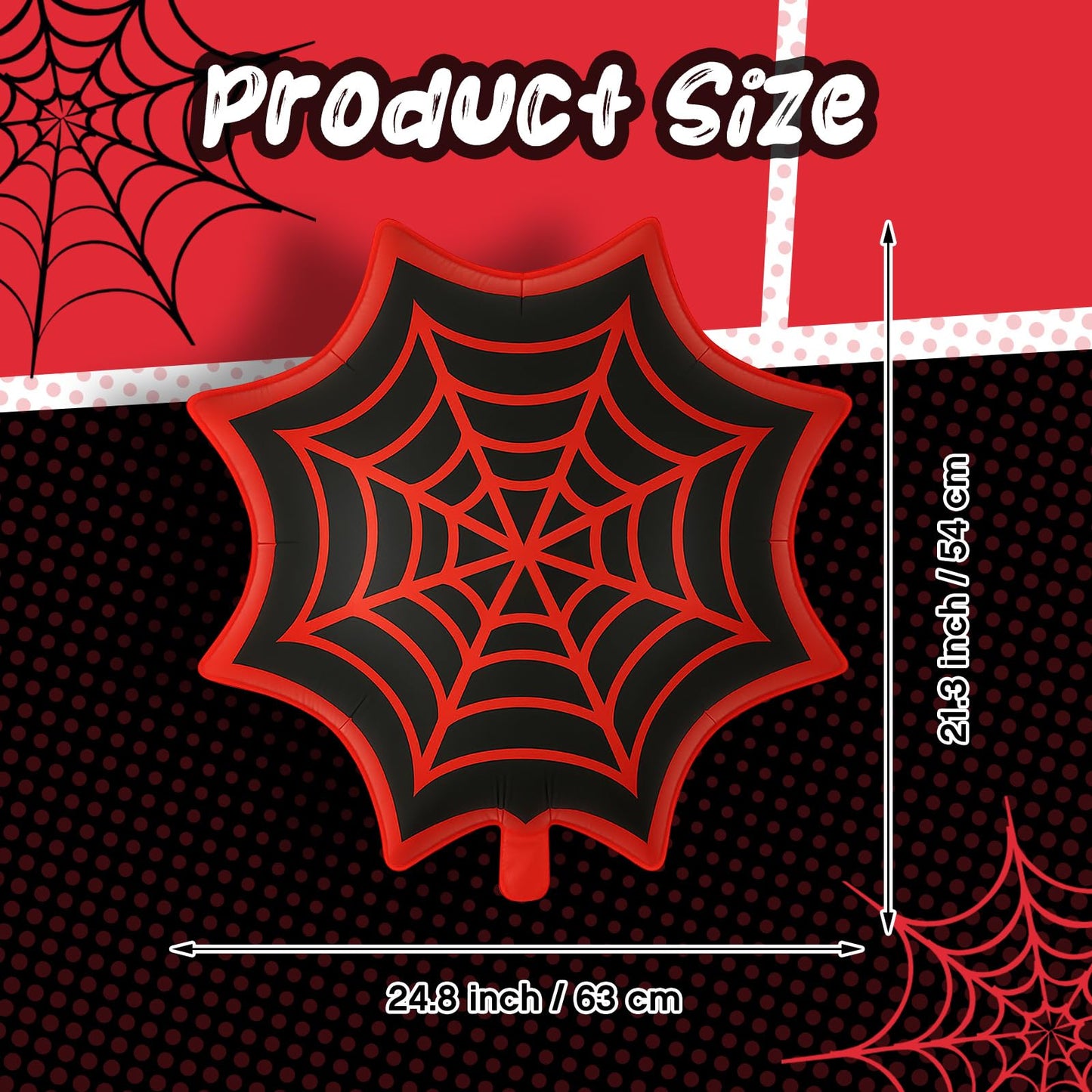 Soulchen 25" Spider Birthday Party Balloon Cartoon Characters Themed Party Decor Foil Large Spider Webs Balloons for Cartoon Carnival Theme Birthday Decorations(12 Pack,Black)