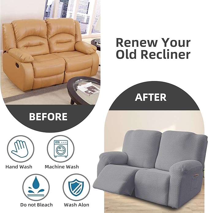 Genina Recliner Loveseat Cover Stretch Couch Covers Sofa slipcover