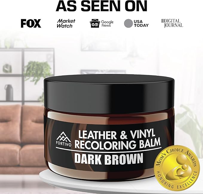 FORTIVO Leather Recoloring Balm, Color Restorer, Scratch Remover, Couch Paint