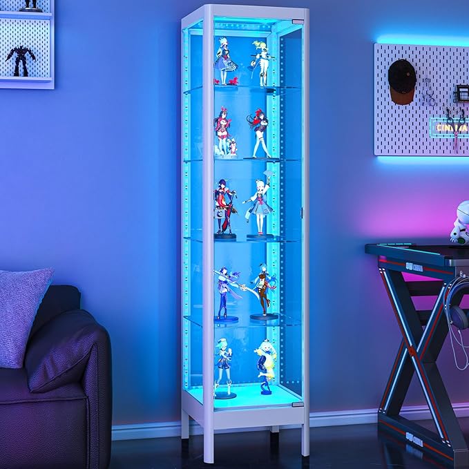 5-Tier Glass Display Cabinet