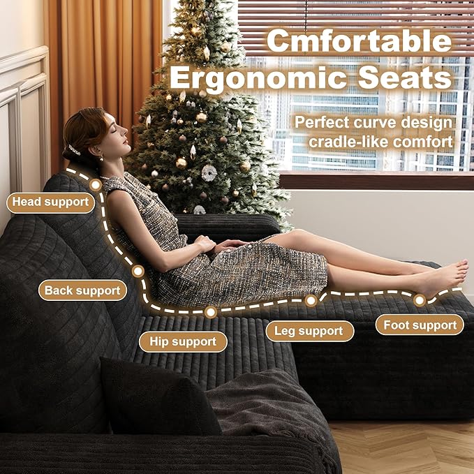 108" Sectional Couches for Living Room Cloud Couch Sofa