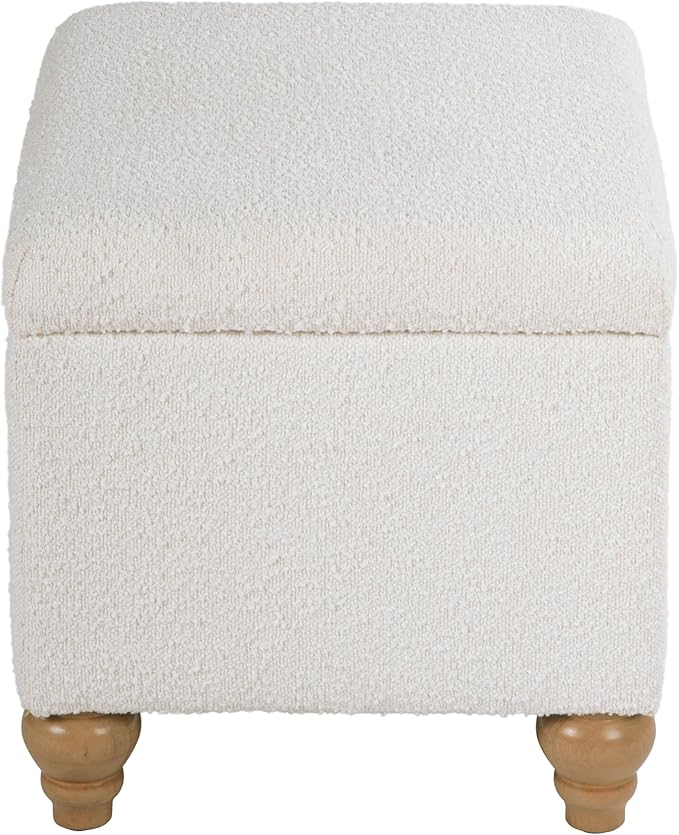 Homepop Home Decor | Upholstered MediumRectangular Storage Ottoman | Hinged Lid