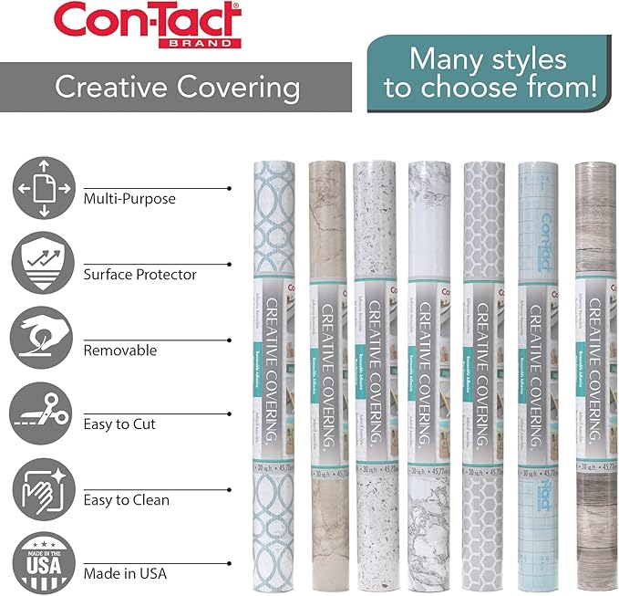 Con-Tact Brand Creative Covering, Self-Adhesive Shelf Liner, Granite Rose