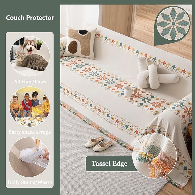 DREAMINGO Couch Cover Boho Washable Sofa Covers
