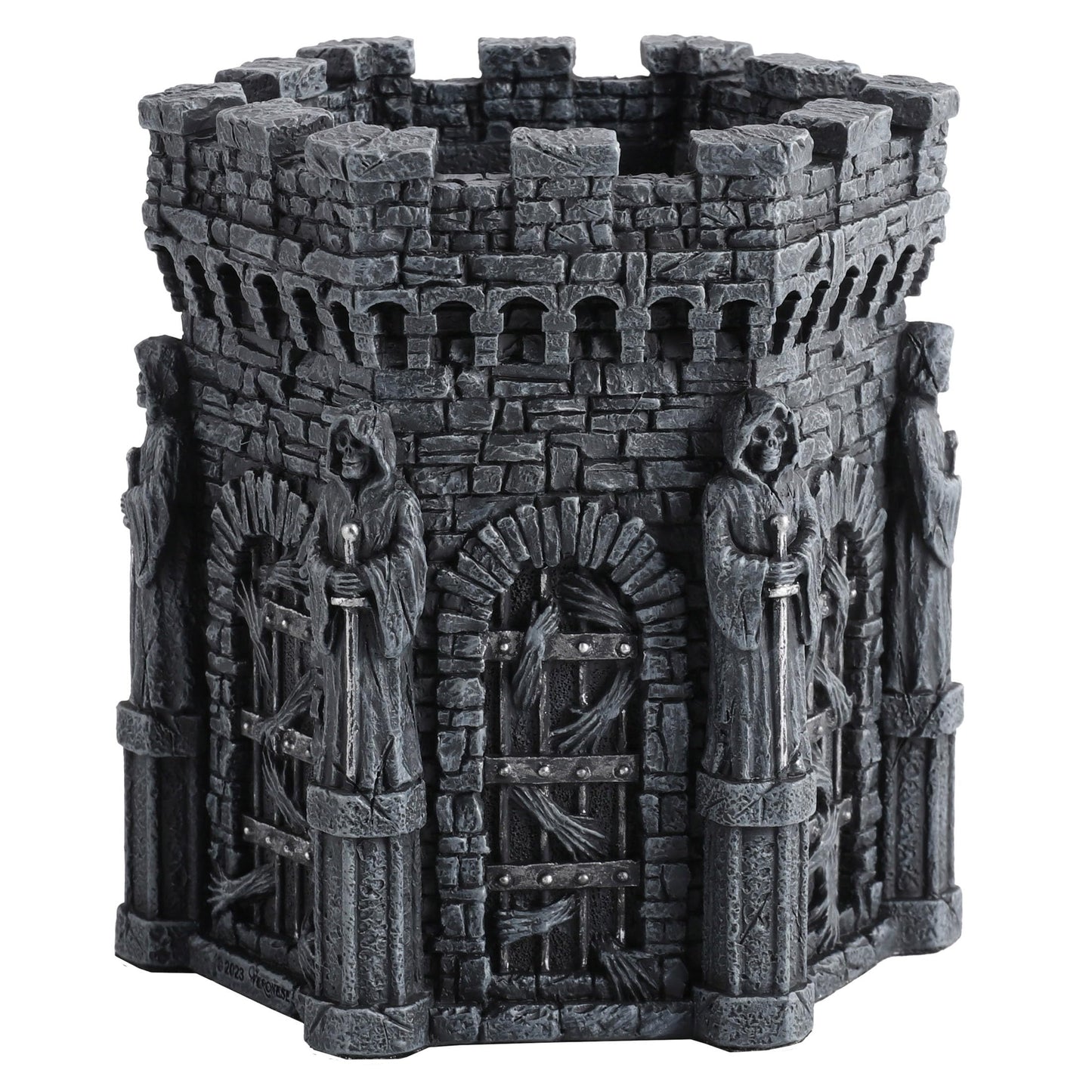 Veronese Design 4 7/8 Inch Wardens of the Damned Pen Holder Resin Desktop Organizer Skeleton Reaper Home Decor Sculpture