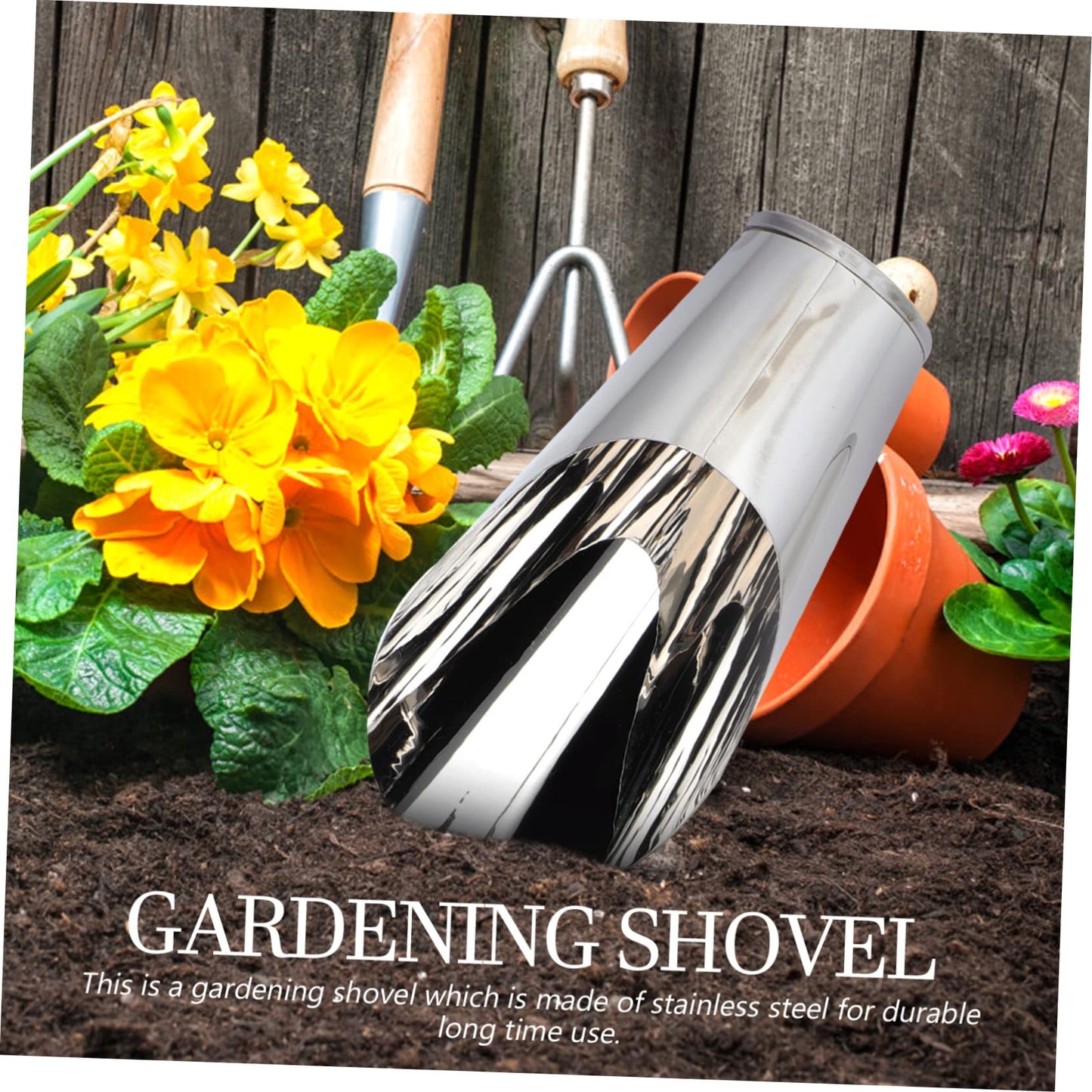 FUNOMOCYA Stainless Steel Bucket Shovel Bonsai Soil Scoop Plastic Soil Scoops for Garden Fertilizer Feed Scooper Small Soil Scoops Gardening Supplies Potted Scoops for Stainless Steel