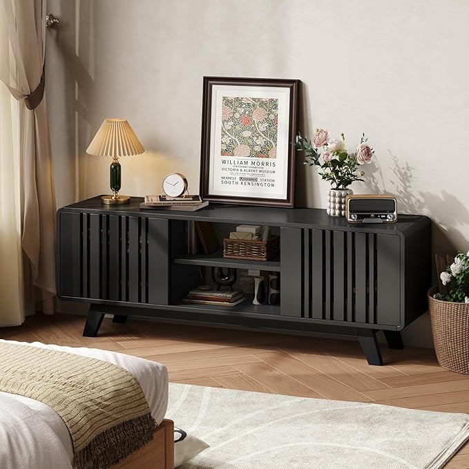 ONBRILL 63-Inch TV Stand for TVs up to 75 Inch, Mid-Century Modern Television