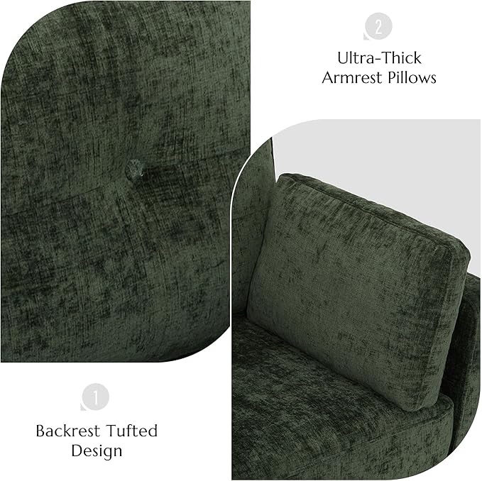 Luxury Oversized Accent Chair, 40.9" Upholstered Comfy Piping Single Armchairs