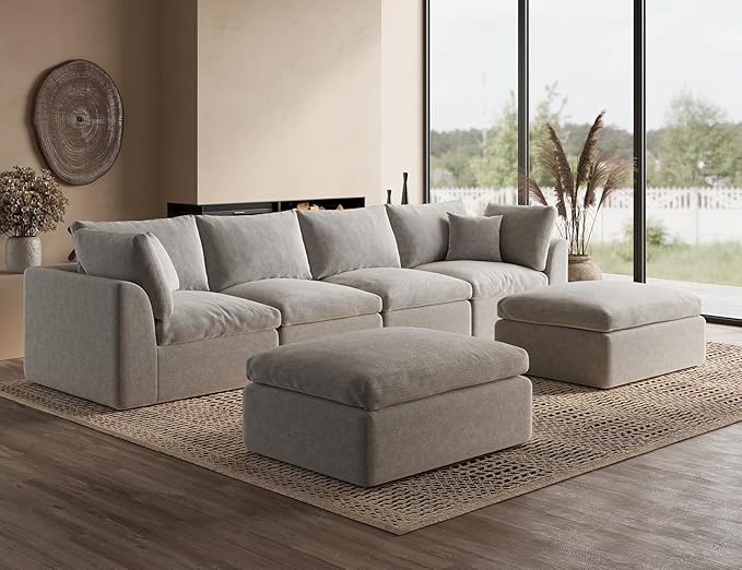 ohllob Corner Seat for Cloud Sectional Couches Living Room, Warm White