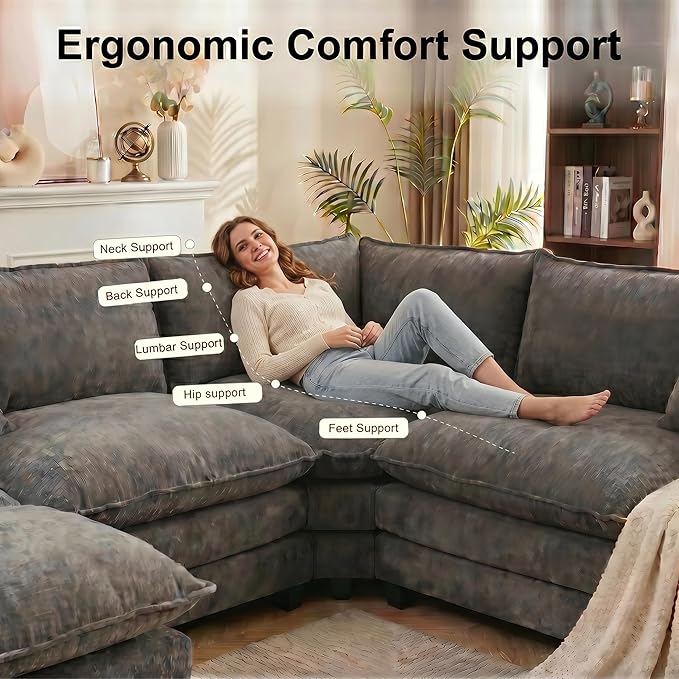 111.4" V-Shaped Corner Couch Sectional