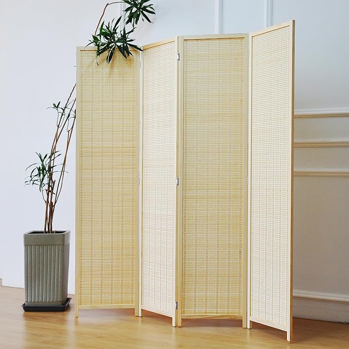 Furnnylane 4 Panel Bamboo Room Divider