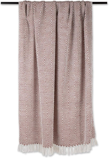 DII Diamond Throw Collection Woven Cotton, 50x60, Cinnamon (Pack of 2)