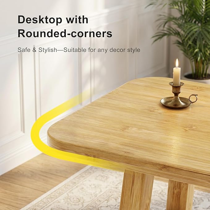 39.4" Solid Bamboo Entryway Console Table, Sofa Table Behind Couch, Narrow