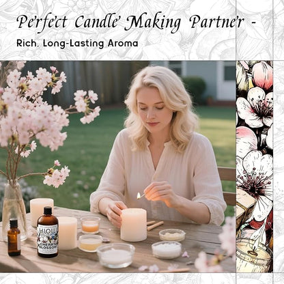 HIQILI Cherry Blossom Fragrance Oil, Floral Perfume Oil, Candle Scents for Candle Making, for Diffuser & Fresh Spray, Long-Lasting Scent - 5.07 Fl Oz