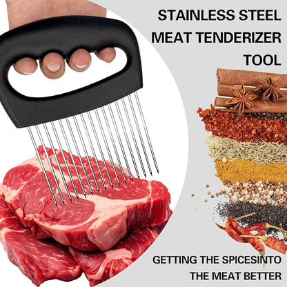 Extra-Large Onion Holder for Slicing, Onion Cutter Vegetable Chopper, Extra-Large Tomato Slicer with 16 Long Needles, Stainless Steel Tomato Potato Slicer, Meat and Food Slicing