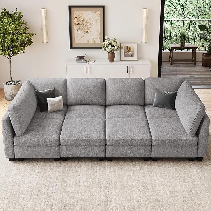 Belffin 111" Cloud Sectional Sleeper Sofa