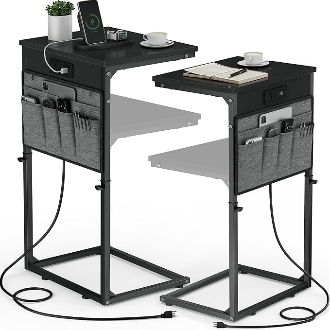 Vagusicc C-Shaped End Table Set of 2