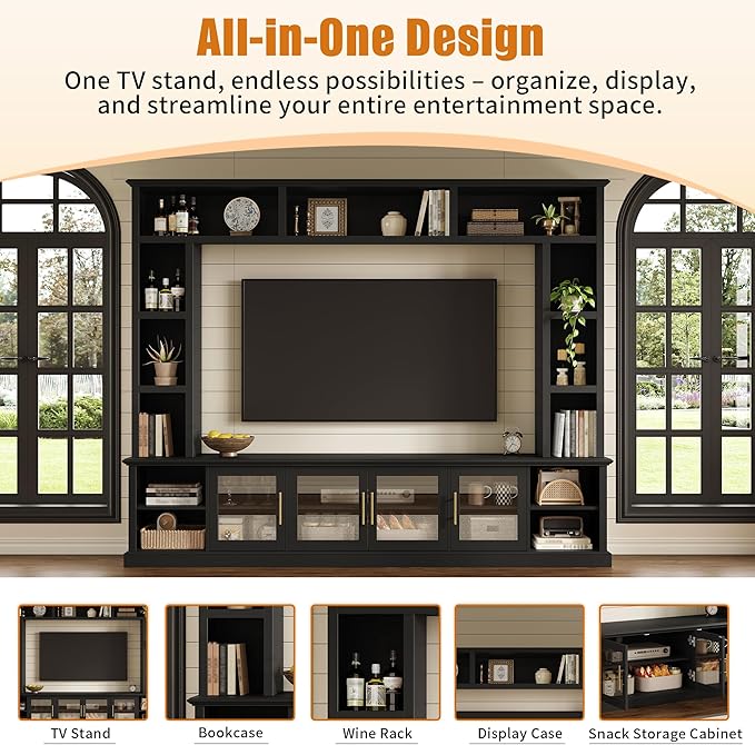 Merax 95" Entertainment Center for TVs up to 80", All-in-One TV Stand