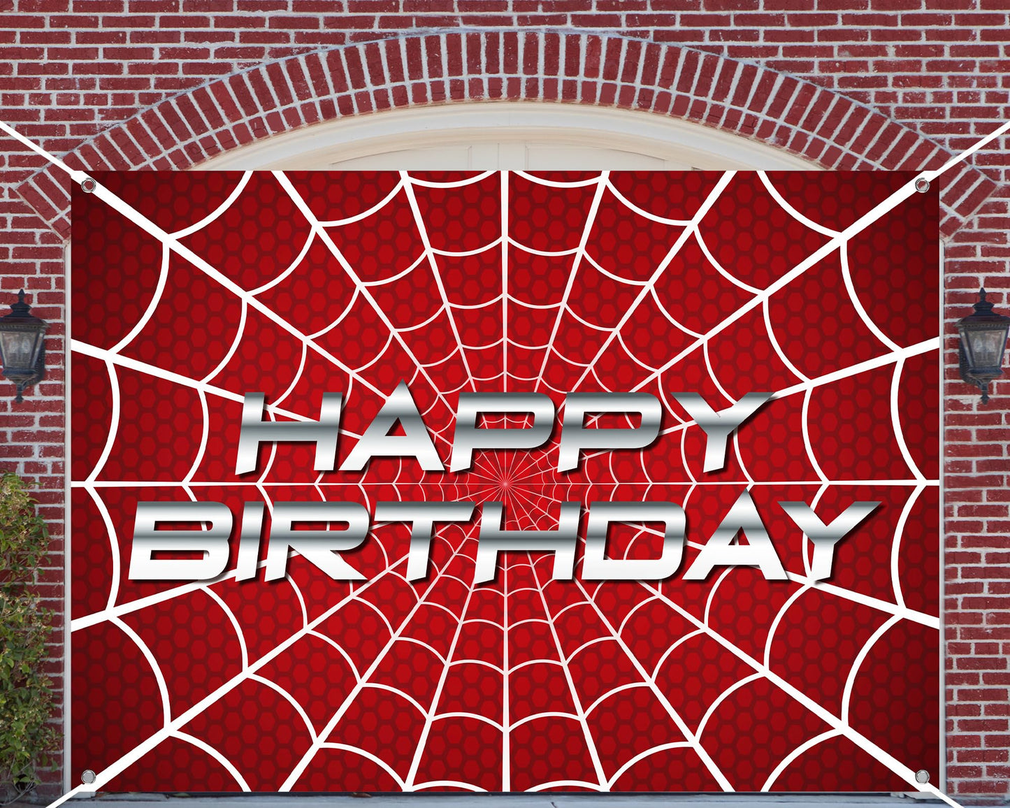 HunnmingRe 7 x 5 ft Happy Birthday Spider Web Backdrop Party Decoration Supplies Theme Banner Backdrop Decor for Birthday Party Photography Background Photo Props