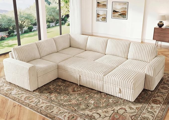 HONBAY Modular Sectional Sleeper Sofa