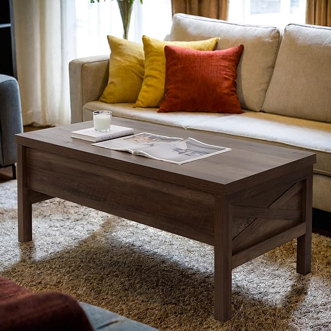 Lift Top Coffee Table with Hidden Compartment, Storage Coffee Table with Lift