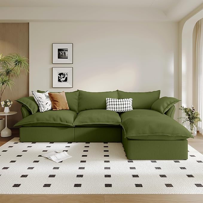 Cloud Sectional Sofa, Down Fill Sectional Sofa, Detachable Couch Cushion Covers