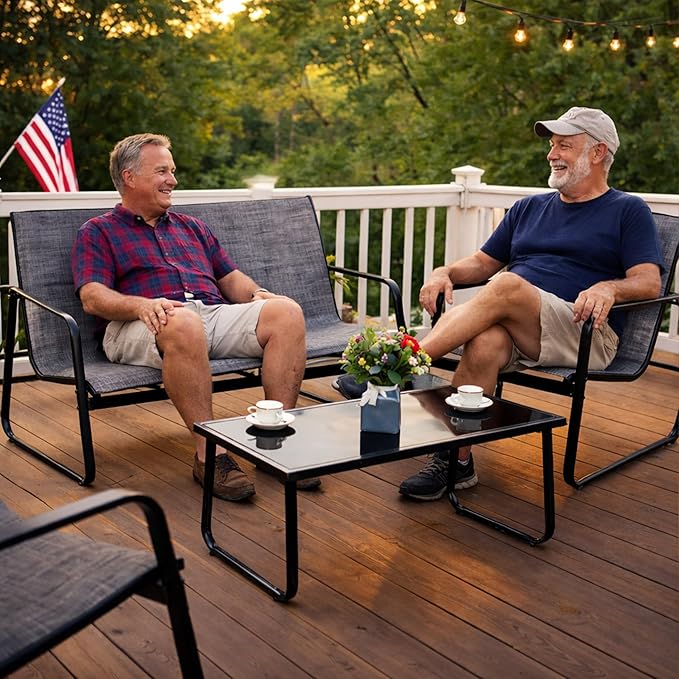 Kozyard Sofia 4-Piece Patio Conversation Set, Outdoor Furniture Set