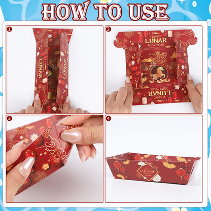 Falueqg Summer Christmas Party Decorations - 24 Pcs July Christmas Paper Food Trays Disposable Beach Santa Food Boats Serving Tray for Holiday Xmas Tropical Luau Decorations