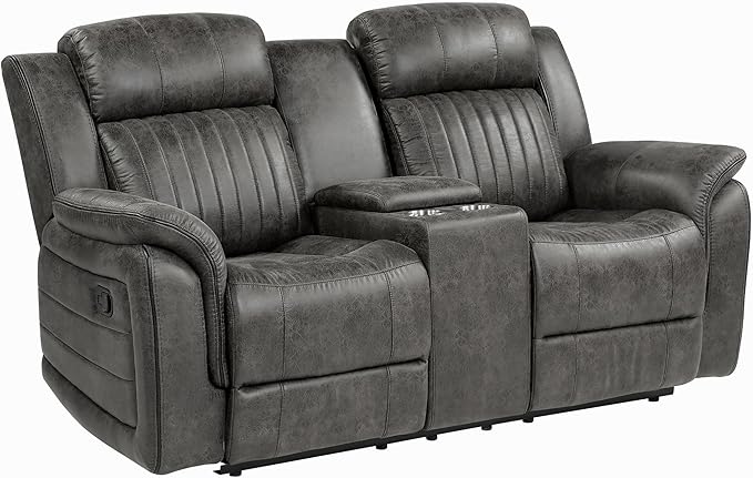 Lexicon Recliner Living Room Set, Home Theater Seating, Manual Polished