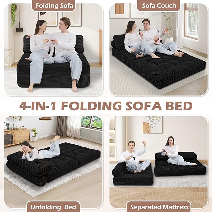 Folding Sofa Bed, Convertible Sleeper Chair