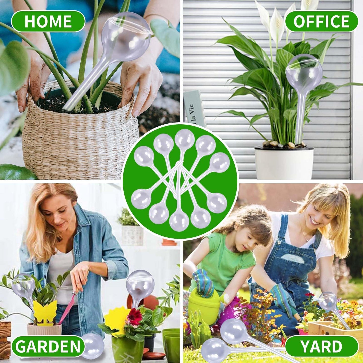 10 Pcs Plant Watering Globes,Clear Small Self-Watering Globes for Indoor&Outdoor Plants,Automatic Plant Waterer Bulbs for Daily Use,Plant Watering Devices,Garden Waterer for Flower,Vacation Plant Care