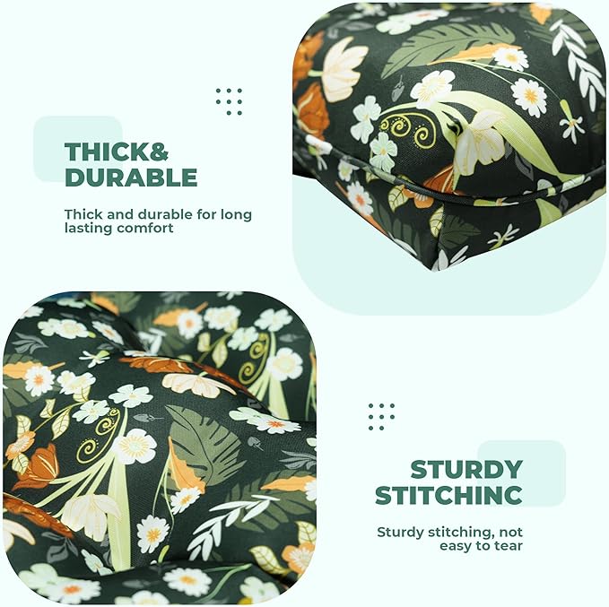 DANGHOOGY Wicker Chair Cushions, Waterproof Outdoor Loveseat Cushions
