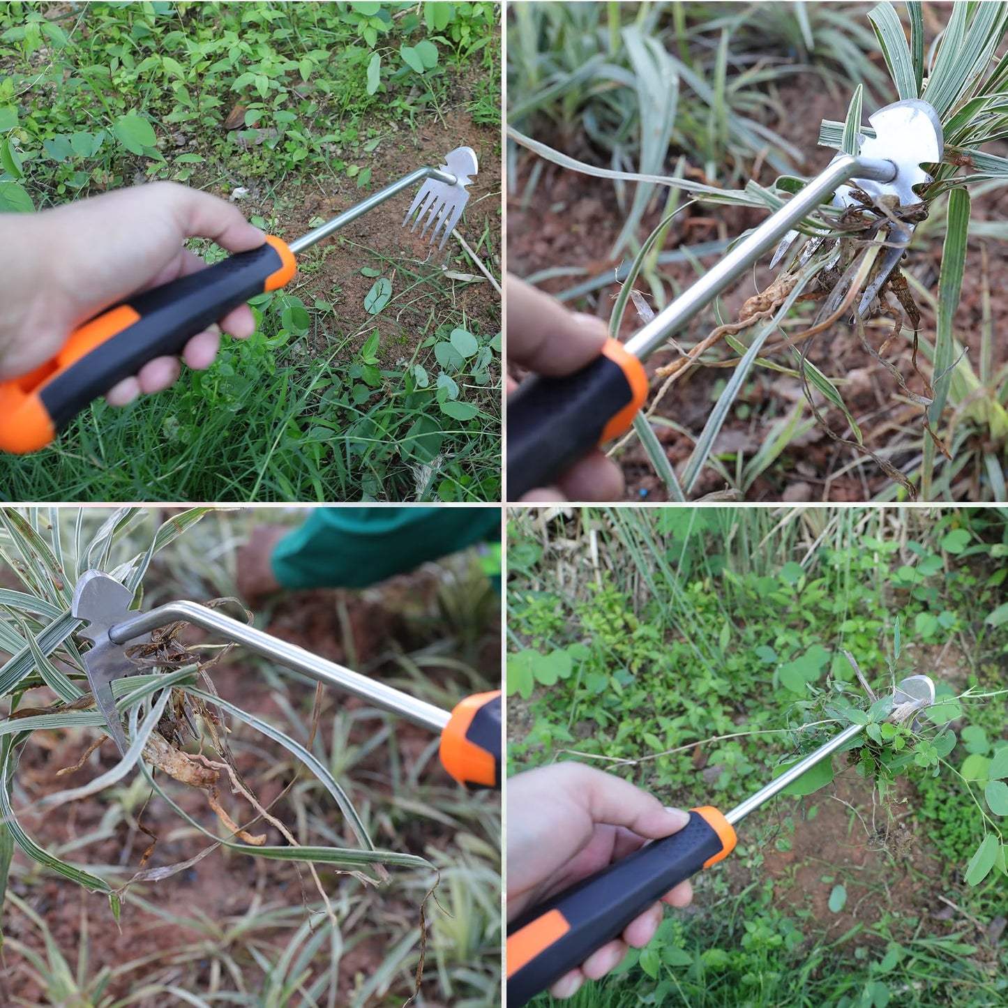 Carrie Rowe Weed Remover Tool,New Durable Garden Weed Tool,Gardening Weeding Tools,Portable Garden Weeding Tool for Vegetable Gardening Backyard Farm Planting & Weeding (Rubber Handle)