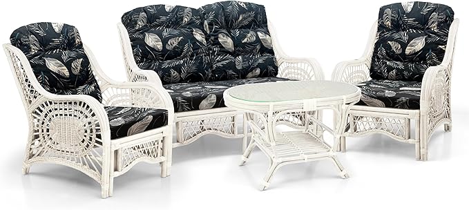 Malibu Lounge Loveseat Sofa Natural Rattan Wicker Handmade Design