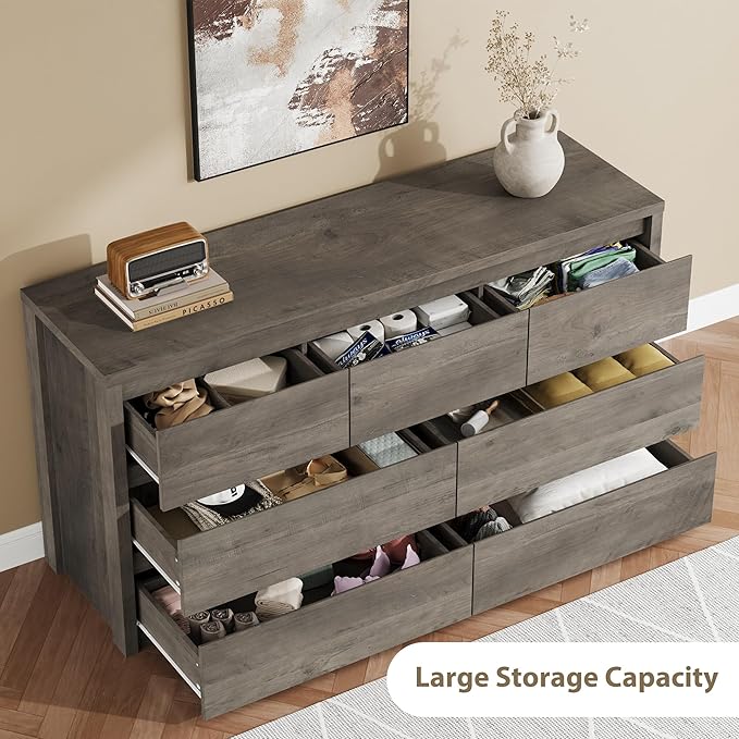 GarveeHome 7 Drawer Dresser for Bedroom, Wide Modern Chest of Drawers, Large