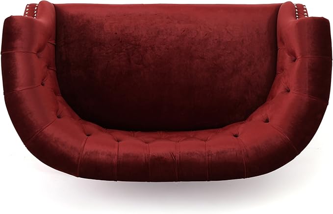 GDFStudio Melaina Tufted Chesterfield Velvet Loveseat