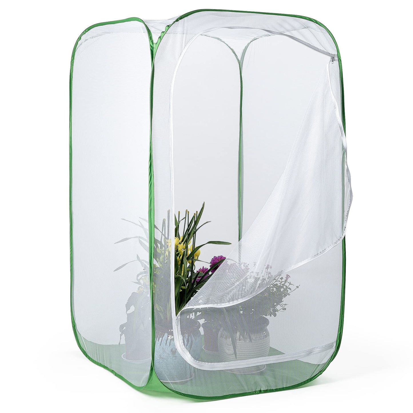 48" Outdoor Mesh Plant Enclosure, Mesh Plant Cover for Pests, Bird and Pest Protection Guard for Fruit, Vegetables, Flowers and Herbs Pop-Up Cage 28 x 28 x 48 Inches