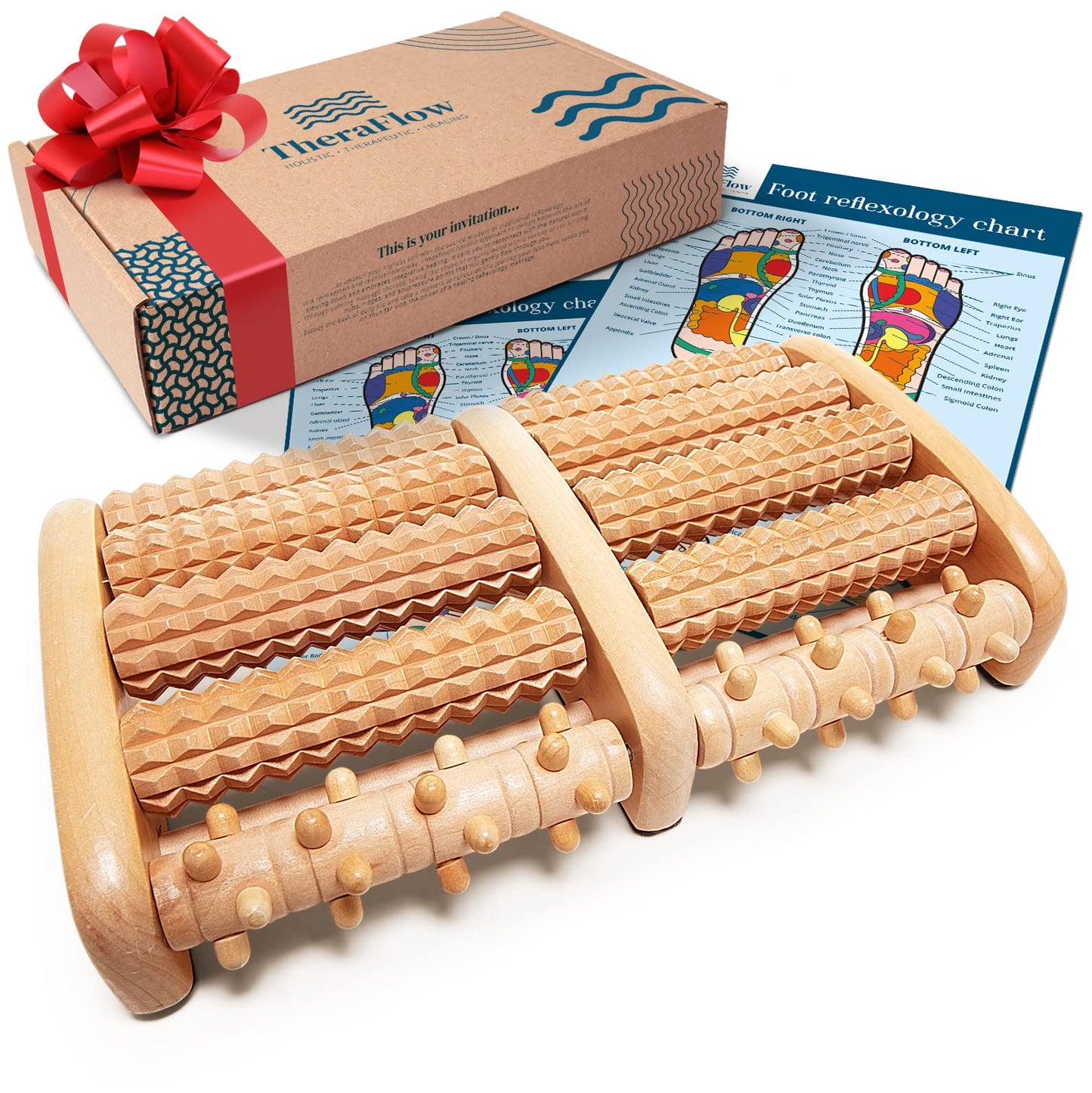 Theraflow Foot Roller for Plantar Fasciitis Relief | Feet Massage Gift for Women and Men | Foot Massager for Neuropathy, Reflexology and Deep Tissue Muscle Massage | Relaxing Gifts for Mom and Dad