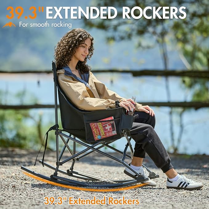 Portal Camping Rocking Chair Outdoors Folding Portable Rocker