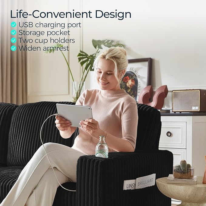 LINSY HOME Sectional Sleeper Sofa Pull Out Couches