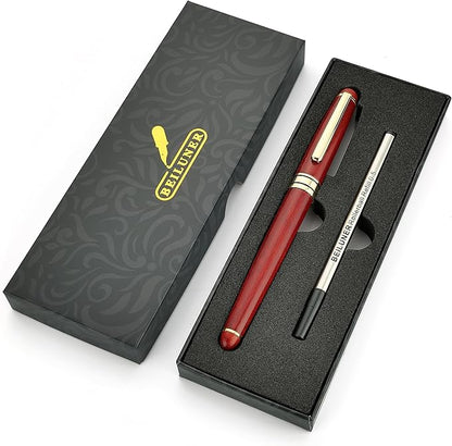 BEILUNER Luxury Personalized Wood Ballpoint Pen Writing Set,Rosewood-Elegant Fancy Nice Gift Pen Set for Signature Executive Business Office Supplies - Christmas Gift Boxed with Extra Refills (Black)