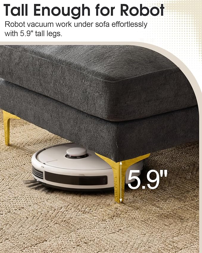 Karl home 99.6" Sectional Sofa, U-Shaped Chenille Upholstered Couch