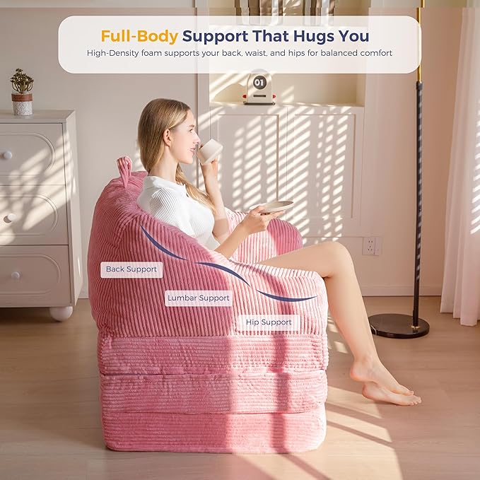 MAXYOYO Folding Sofa Bed with Backrest, Boneless Fold Out Couch Bed with Handle