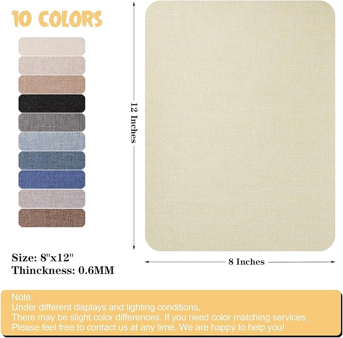 Canvas Repair Patch 8 x12 Inch, Self-Adhesive Waterproof Linen Repair Patches