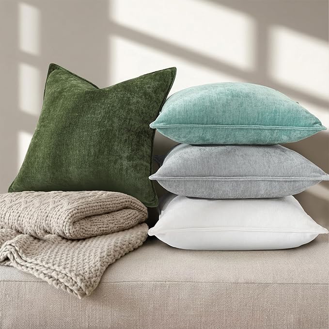 decorUhome Summer Couch Euro Sham Throw Pillow Covers 24x24 Set of 2,
