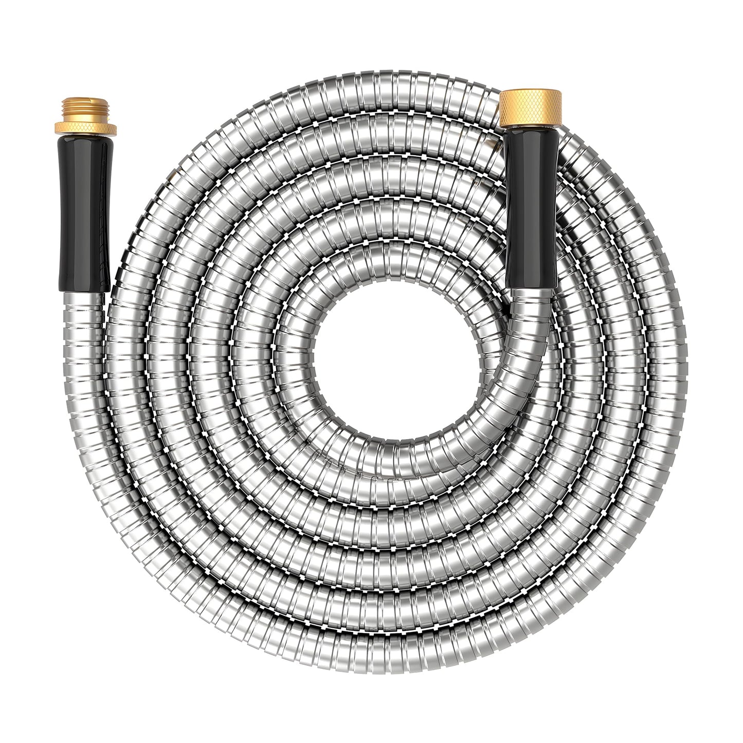 Short Metal Garden Hose 10 ft Connector, Stainless Steel Small Hose Extension Adapter for Hose Reel, Long, Flexible, Lightweight & Heavy Duty Water Pipe, No Kinking Outdoor Water Hose for Yard 10 Feet