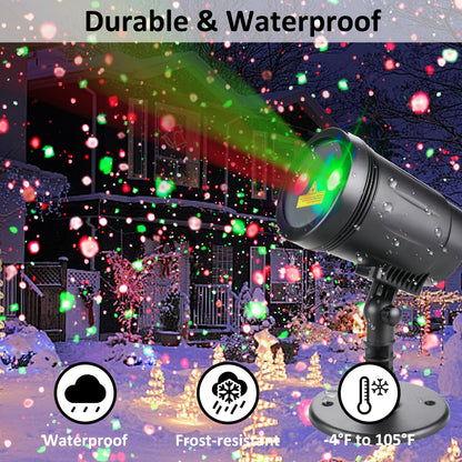 Christmas Projector Lights Outdoor, Christmas Laser Lights Spotlight Red and Green Star Show with Rf Wireless Remote Christmas Decorations for Outdoor Garden Patio Wall Xmas Holiday Party