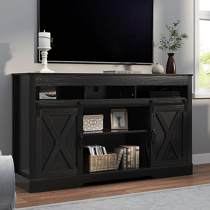 RoyalCraft Farmhouse TV Stand for 65+ Inch TV, Tall Entertainment Center