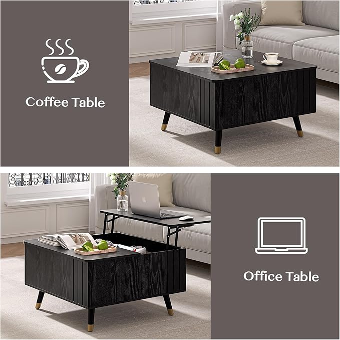 JOINICE 32" Square Lift Top Coffee Table
