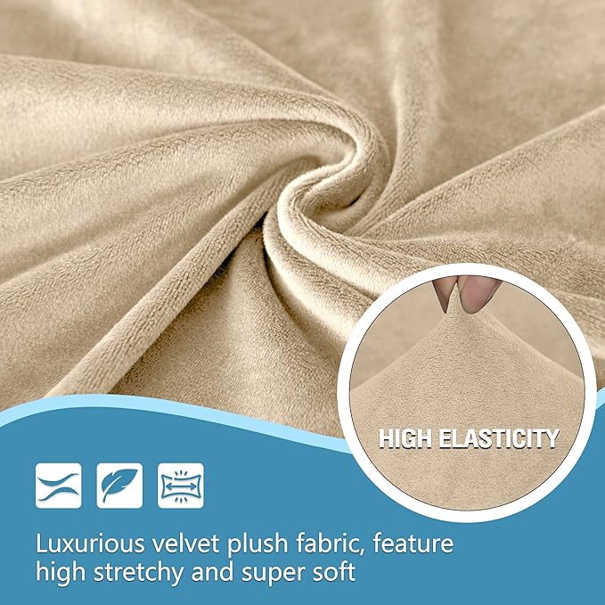 HDCAXKJ Corner Sectional Couch Covers Velvet Stretch L Shape Sofa Cover Soft